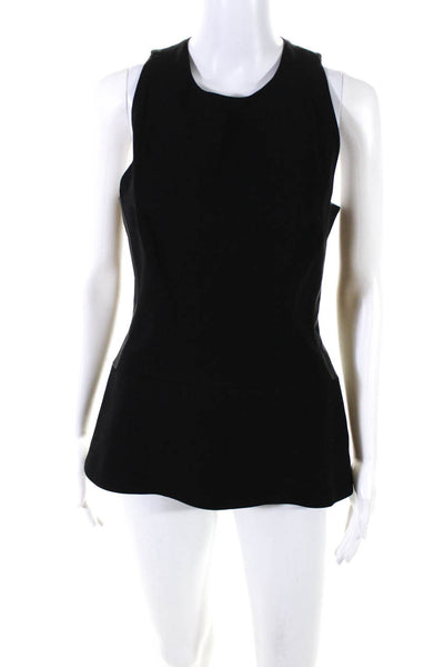 Victoria Beckham Womens Leather Panel Scoop Neck Sleeveless Mini Dress Size 3