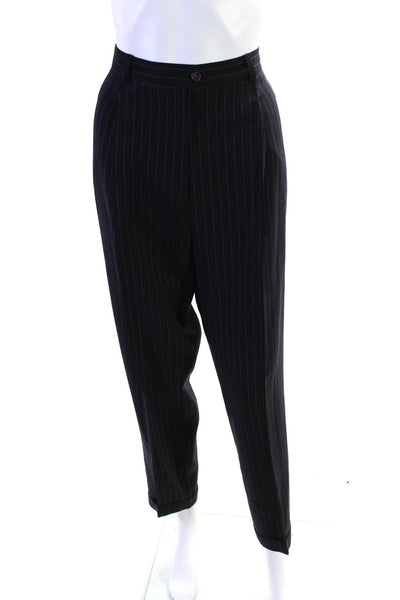 Garfield & Marks Womens Pinstripe Three Button Blazer Trousers Suit Blue Size 10