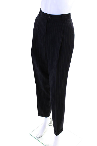 Garfield & Marks Womens Pinstripe Three Button Blazer Trousers Suit Blue Size 10