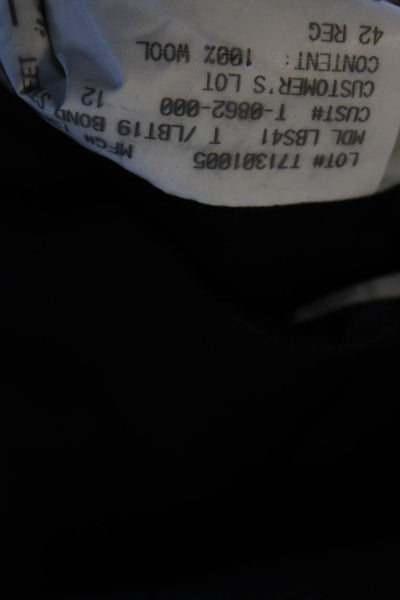 Burberry Mens Grid Print Notch Lapel Three Button Suit Jacket Black Size 42R