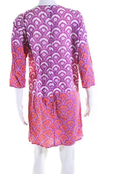 Roberta Roller Rabbit Womens Cotton Abstract Print Tunic Dress Pink White Size S