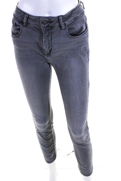 DL 1961 Womens Cotton Denim Low-Rise Skinny Ankle Jeans Pants Light Gray Size 27