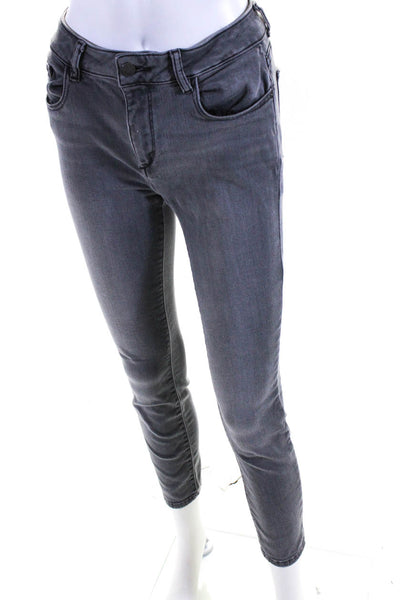 DL 1961 Womens Cotton Denim Low-Rise Skinny Ankle Jeans Pants Light Gray Size 27