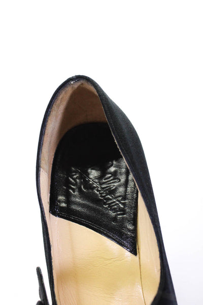 Charles Jourdan Womens Pointed Toe Satin Mary Janes Pumps Black Size 5.5