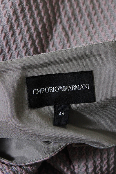 Emporio Armani Womens Ruffled Cardigan Sweater Gray Pink Size EUR 46