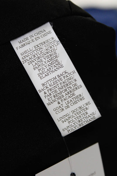 Theory Womens Chevron Striped Joean Jacket White Black Cotton Size 12