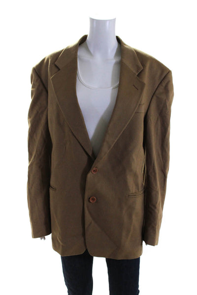 Cacharel Womens Two Button Slim Fit Long Sleeved Blazer Jacket Brown Size 52