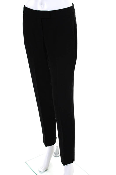 Theory Womens Solid Black High Rise Pleated Straight Leg Dress Pants Size 2