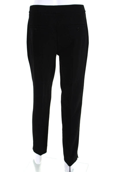 Theory Womens Solid Black High Rise Pleated Straight Leg Dress Pants Size 2