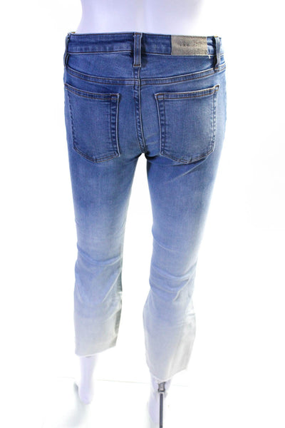 IRO Jeans Womens High Rise Light Wash Fringe Cropped Jeans Blue Denim Size 27