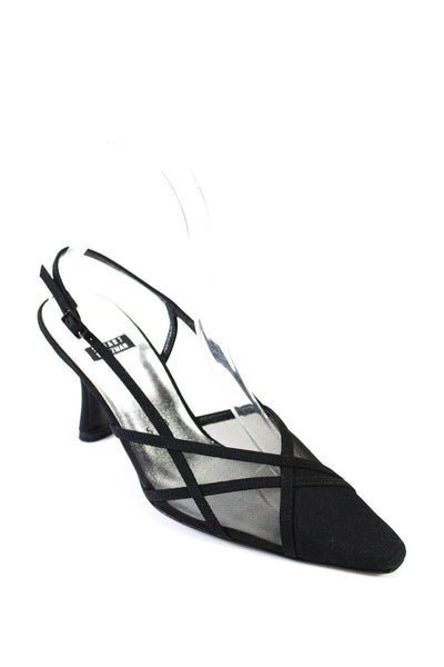 Stuart Weitzman Women's Pointed Toe Mech Ankle Buckle Sandals Black Size 5