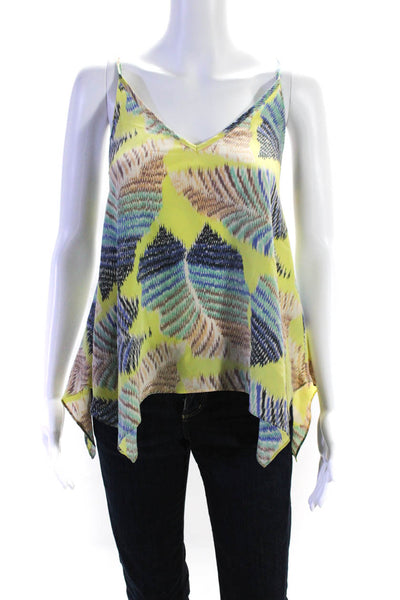 Rory Beca Women's Silk Abstract Print V-Neck Blouse Multicolor Size M