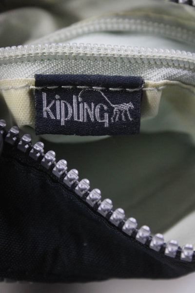 Kipling Womens Keychain Zippered Pocket Crossbody Handbag Dark Blue Silver Tone