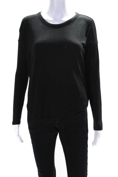 Rag & Bone Women's Crewneck Long Sleeves Blouse Black Size XS