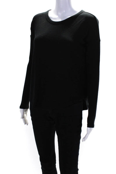 Rag & Bone Women's Crewneck Long Sleeves Blouse Black Size XS