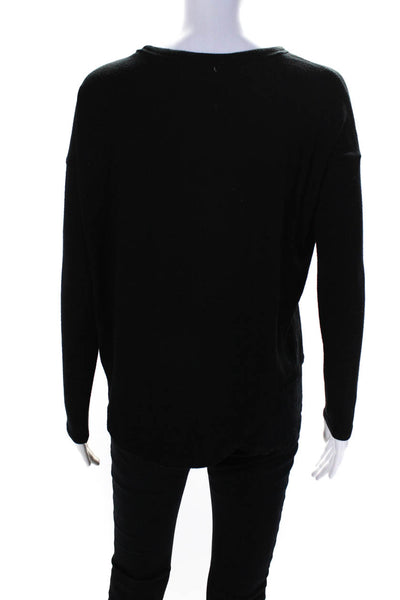 Rag & Bone Women's Crewneck Long Sleeves Blouse Black Size XS