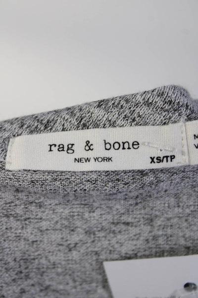 Rag & Bone Women's Round Neck Long Sleeves Blouse Gray Size XS