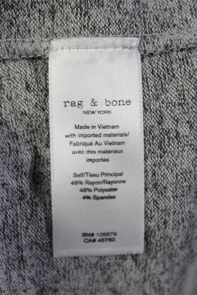 Rag & Bone Women's Round Neck Long Sleeves Blouse Gray Size XS
