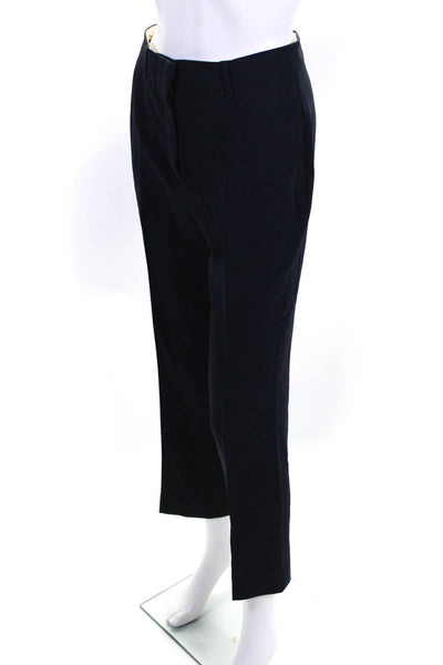 Max Mara Womens Pleated Hook & Eye Pleated Straight Leg Dress Pants Blue Size 2