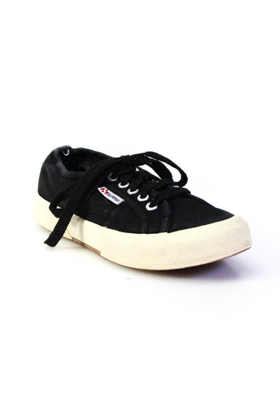 Superga Womens Canvas Low Rise Lace Up Sneakers Black Size 5