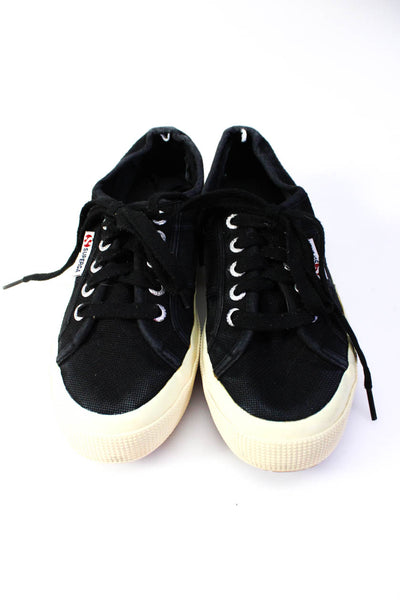 Superga Womens Canvas Low Rise Lace Up Sneakers Black Size 5