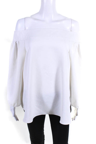 Tibi Women's Off The Shoulder Long Sleeves Blouse White Size 6