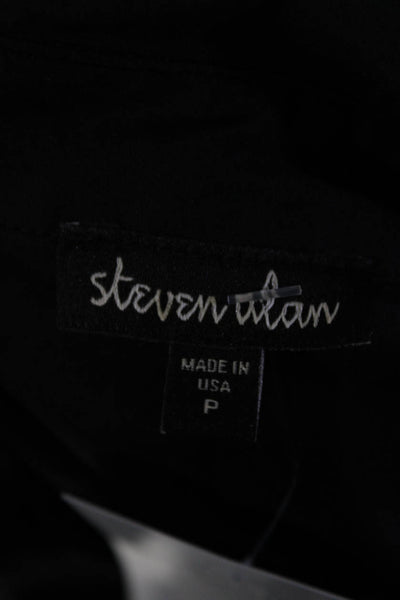 Steven Alan Women's Collar Long Sleeves Button Down Tunic Blouse Black Size S