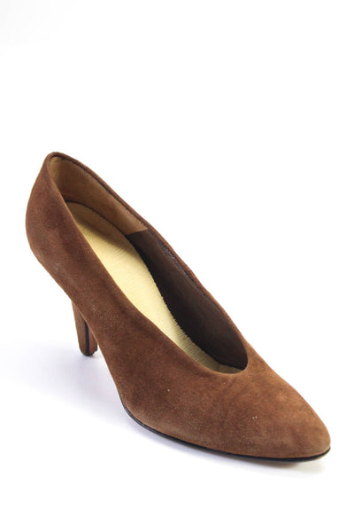 Ralph Lauren Collection Womens Suede Pointed Toe Heels Pumps Brown Size 6B