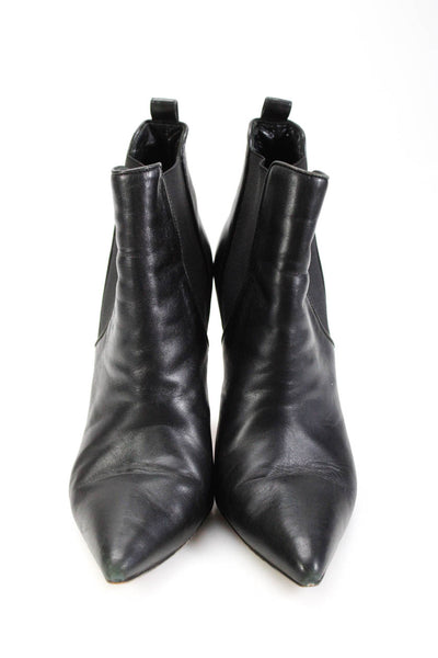Manolo Blahnik Womens Leather Pointed Toe Ankle Boots Black Size 40.5 10.5