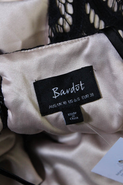 Bardot Women's Off Shoulder Lace Midi Dress Black Size 6