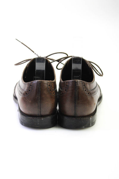 Tods Mens Lace Up Wingtip Round Toe Oxfords Brown Leather Size 5