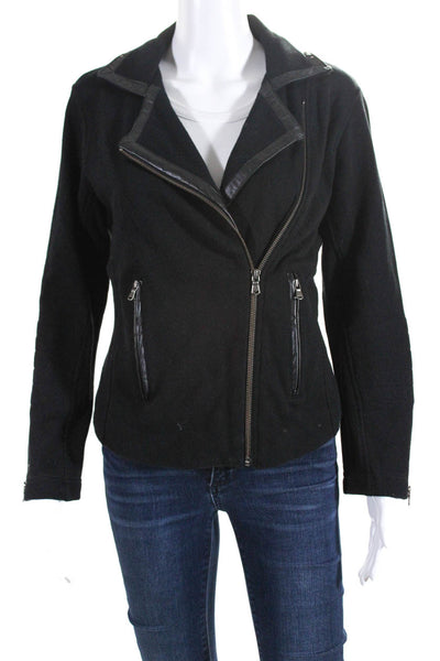 Grey State Womens Wrap Jacket Black Cotton Size 2