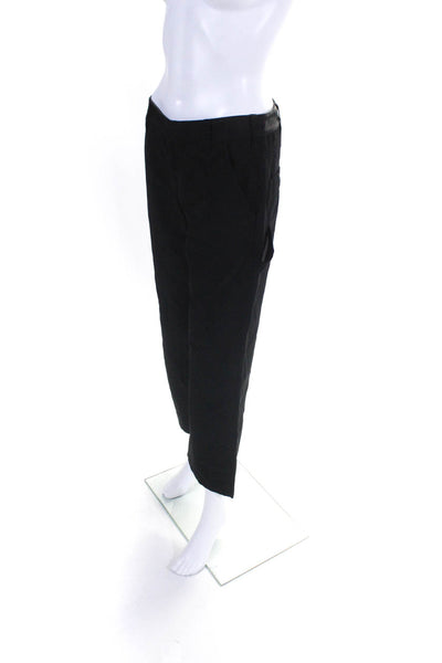 Kelly Wearstler Womens Textured Low-Rise Straight Leg Trousers Black Size 4