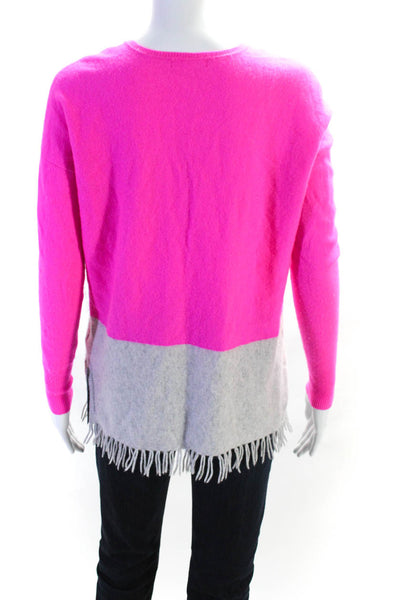 Lilly Pulitzer Womens Cashmere V Neck Sweater Pink Gray Size Extra Extra Small