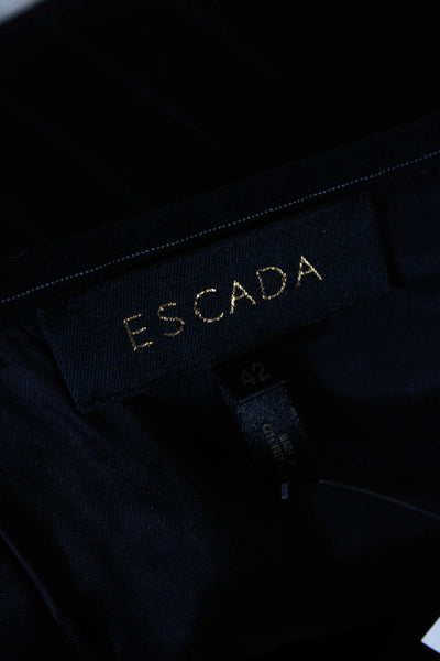 Escada Women's Pinstripe Drawstring Lined Skirt Black Size 42
