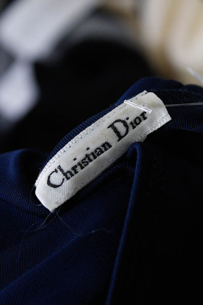 Christian Dior Womens Jersey Knit Round Neck Sleeveless Tanki Top Blue Size L