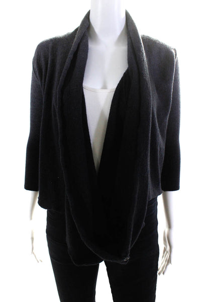 Alice + Olivia Women's Wool Long Sleeve Cowl Neck Cardigan Gray Size S