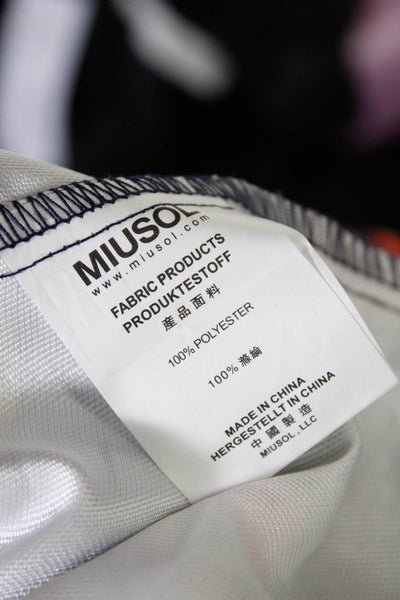 Miusol Women's Heart Print Box Pleated Full Skirt Navy Size XL