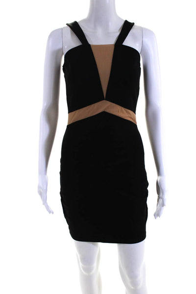 Torn by Ronny Kobo Womens Sleeveless Body Con Dress Black Brown Size Small