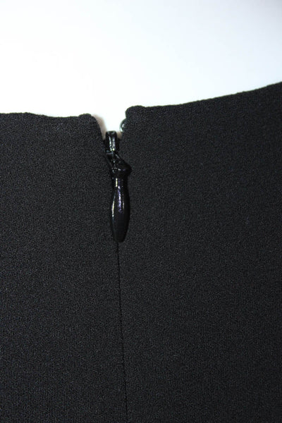 Theory Womens Layered Pleated Back Zip Sleeveless Tank Top Blouse Black Size M