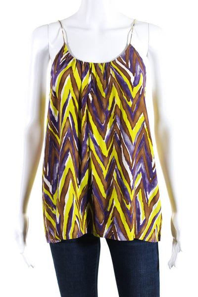 Tucker Womens Silk Abstract Print Spaghetti Strap Camisole Top Multicolor Size S