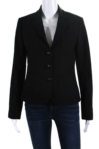 J Crew Women's Collar Long Sleeves Three Button Blazer Black Size 6