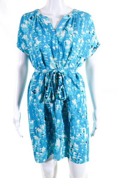 Shoshanna Women's Round Neck Sleeveless Shift Mini Dress Blue Size 6
