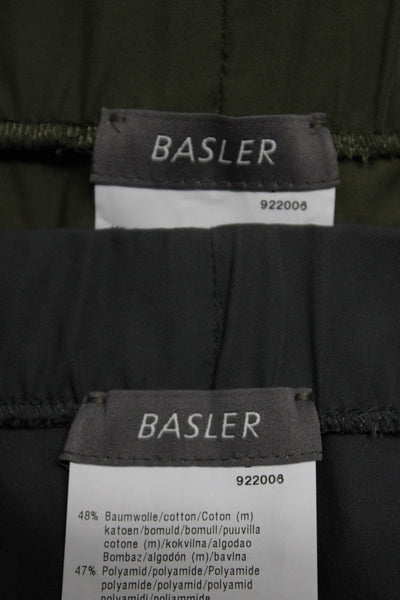 BASLER Women's Elastic Waist Slit Hem Straight Leg Pant Green Size 38 Lot 2