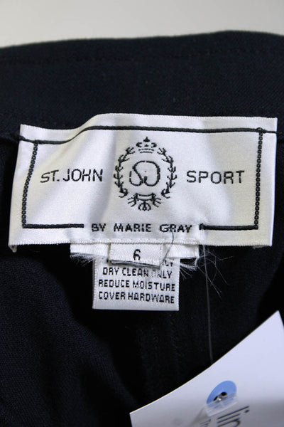 St. John Sport by Marie Gray Women's Straight Leg Zip Seam Pull-On Trousers Navy