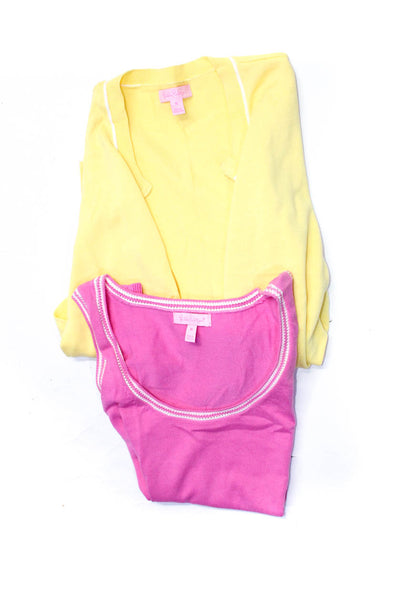 Lily Pulitzer Women's Hook Eye Cardigan Sweater Yellow Size XL M, Lot 2