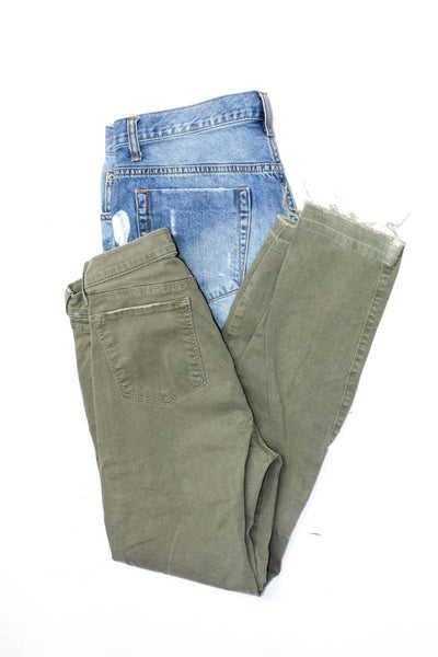 J Brand Women's Skinny Jeans Denim Shorts Green Blue Size 30 Lot 2