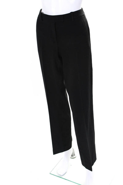 Michael Kors Collection Womens Wool Crape Straight Pants Trousers Black Size 4