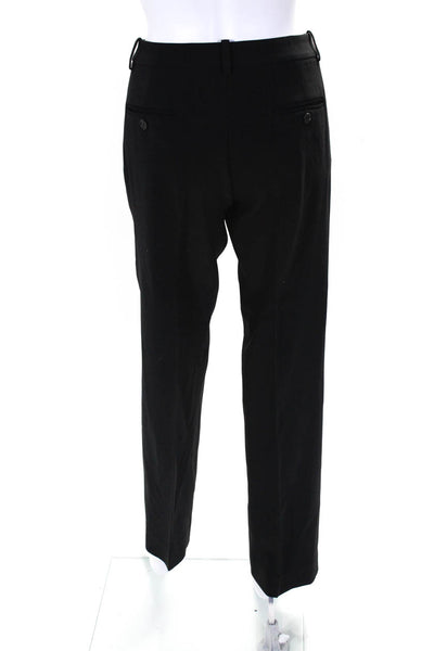 Michael Kors Collection Womens Wool Crape Straight Pants Trousers Black Size 4