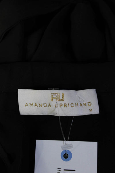 Amanda Uprichard Women's Halter Ruffle Blouse Black Size M